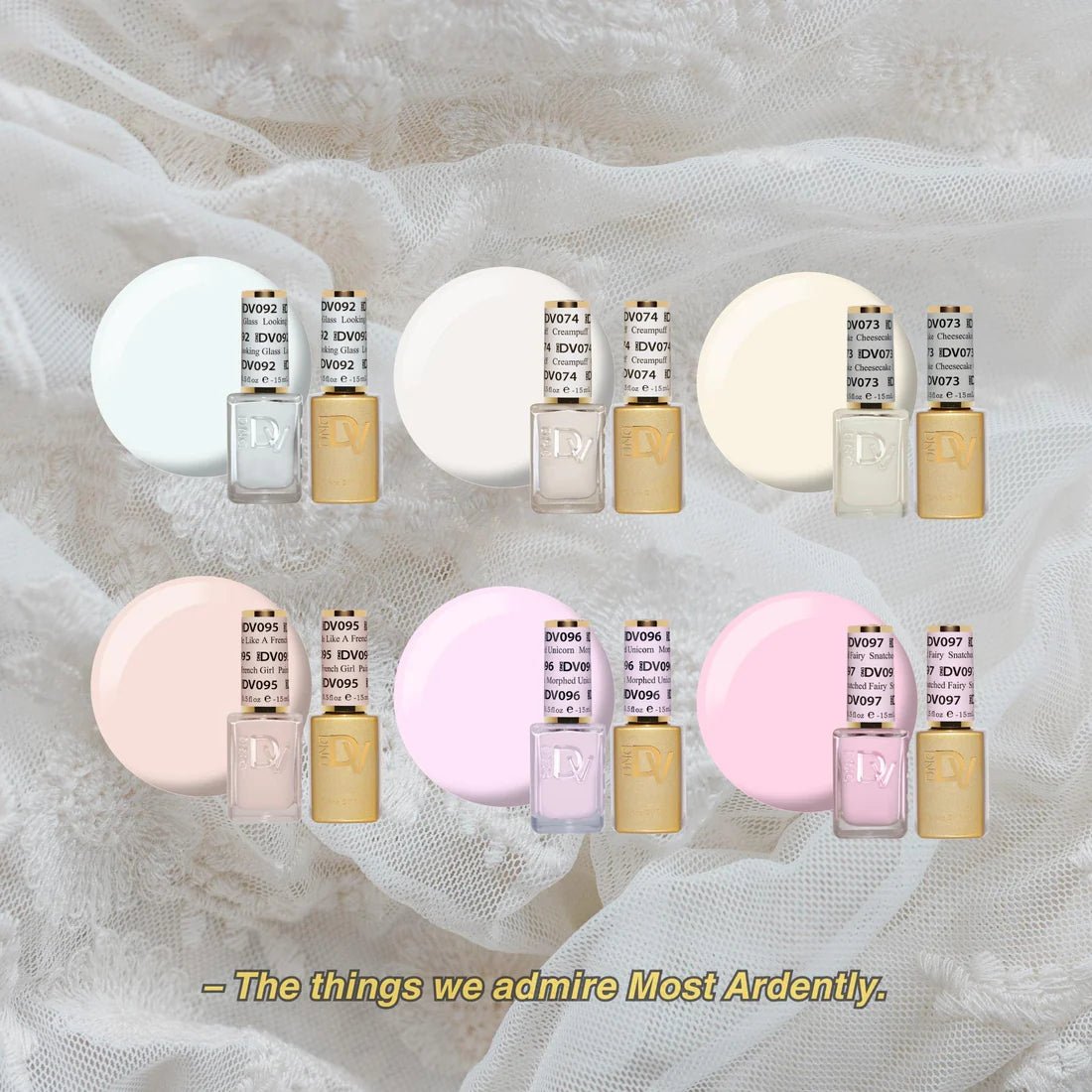DIVA Part 3 - Set of 6 Gel & Lacquer Combos - Most Ardently Set - DTK Nail Supply