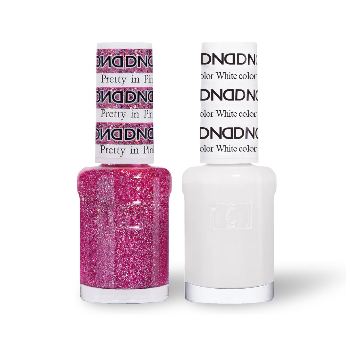 DND 2 Nail Lacquer - Set 5 - WHITE & GLITTER - DTK Nail Supply