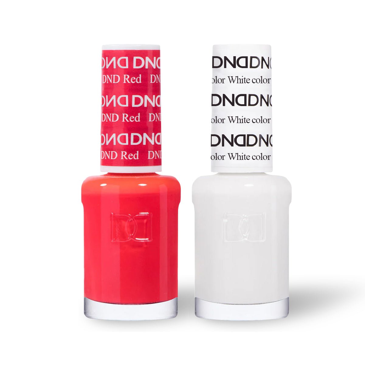DND 2 Nail Lacquer - Set 6 - WHITE & RED - DTK Nail Supply