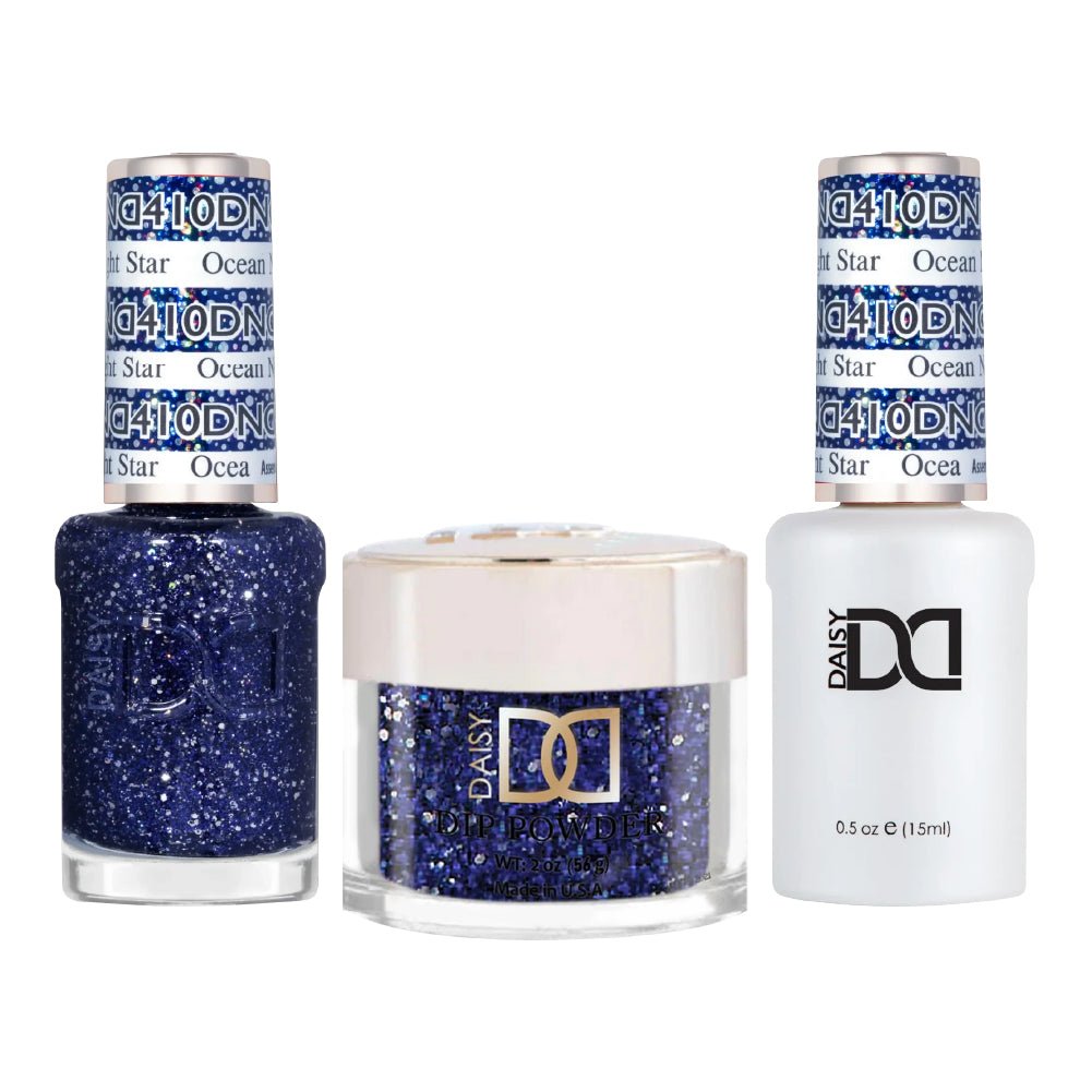 DND 3 in 1 - Dip, Gel & Lacquer Matching - 410 Ocean Night Star - DTK Nail Supply