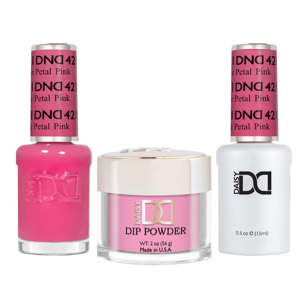 DND 3 in 1 - Dip, Gel & Lacquer Matching - 421 Rose Petal Pink - DTK Nail Supply