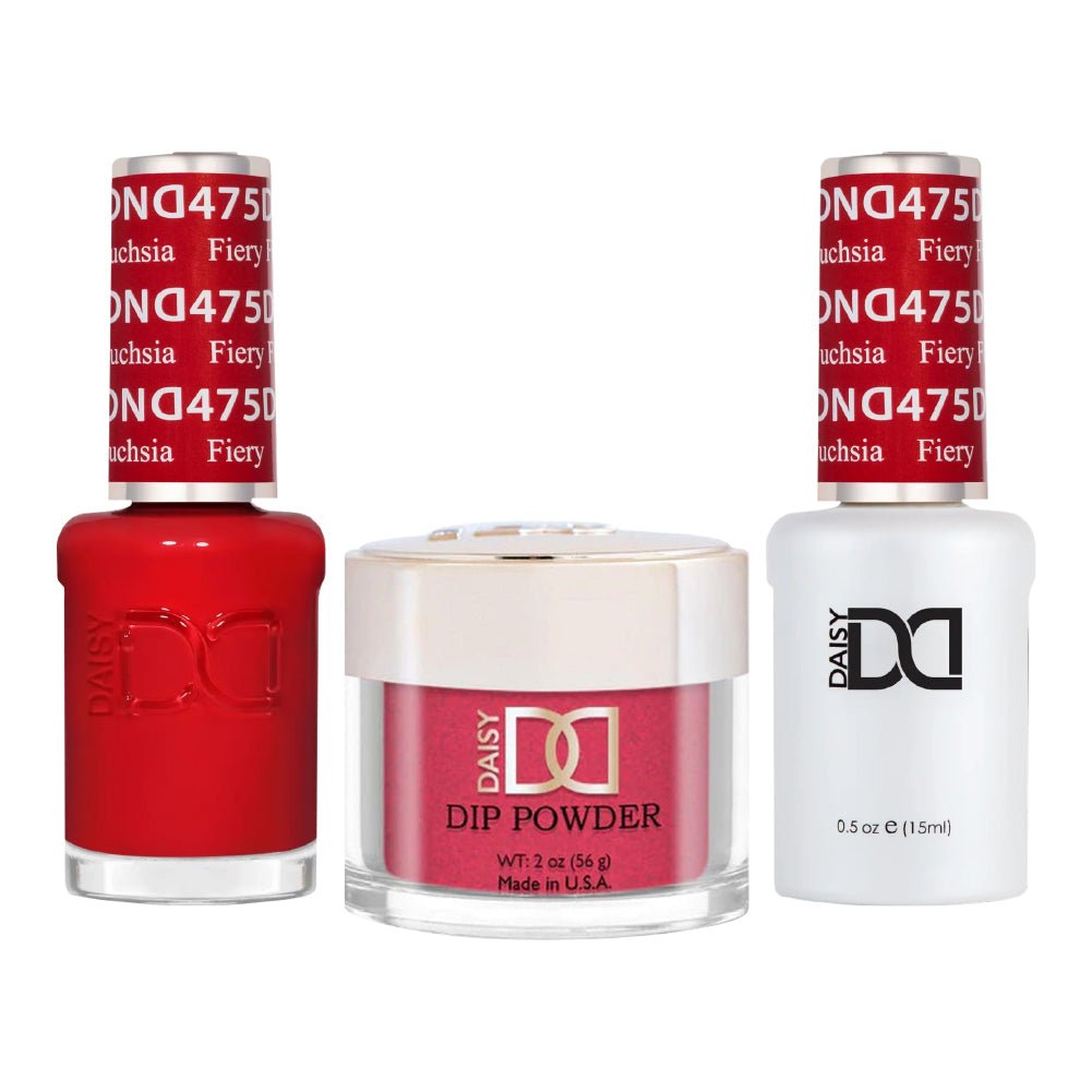DND 3 in 1 - Dip, Gel & Lacquer Matching - 475 Fiery Fuchsia - DTK Nail Supply