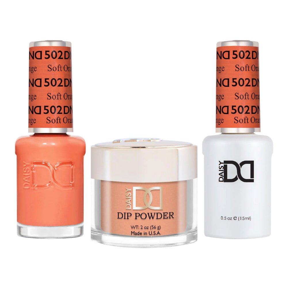 DND 3 in 1 - Dip, Gel & Lacquer Matching - 502 Soft Orange - DTK Nail Supply