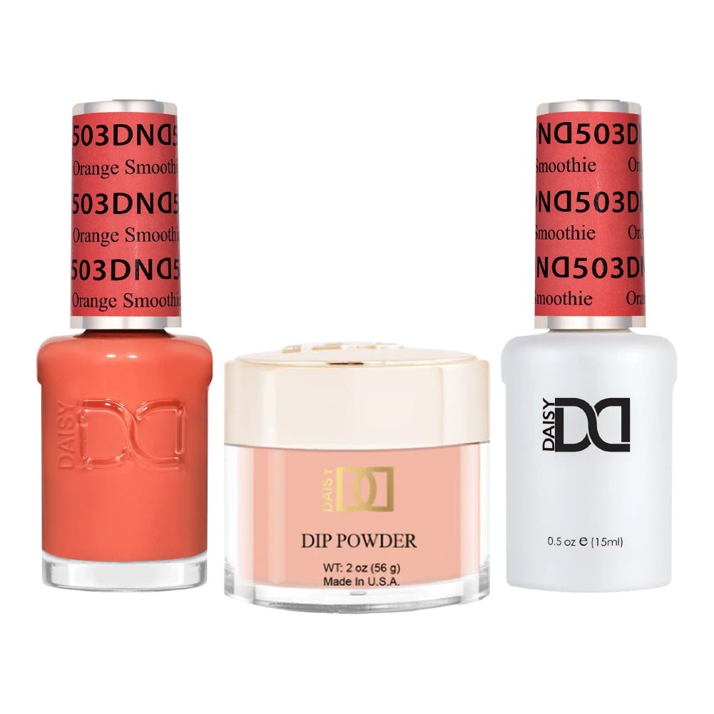 DND 3 in 1 - Dip, Gel & Lacquer Matching - 503 Orange Smoothie - DTK Nail Supply