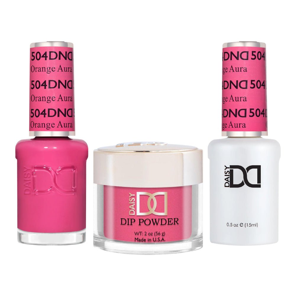 DND 3 in 1 - Dip, Gel & Lacquer Matching - 504 Orange Aura - DTK Nail Supply