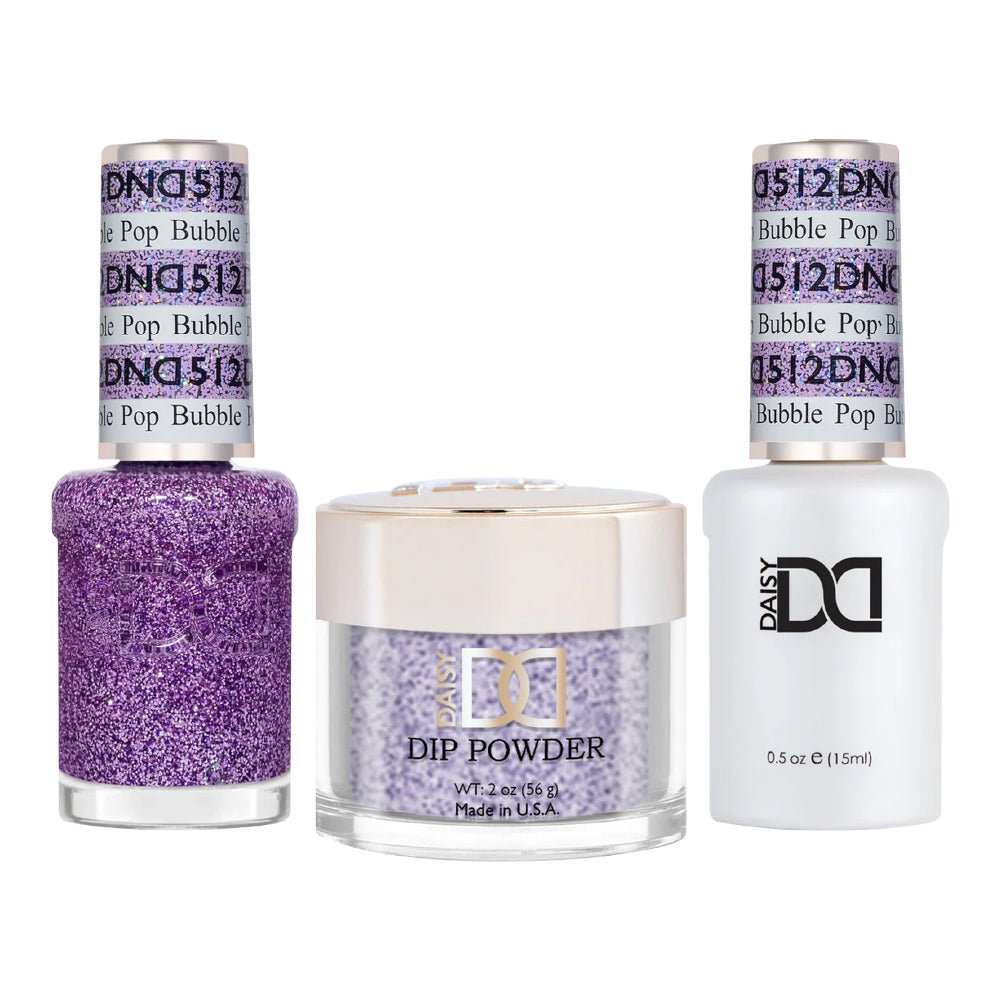 DND 3 in 1 - Dip, Gel & Lacquer Matching - 512 Bubble Pop - DTK Nail Supply