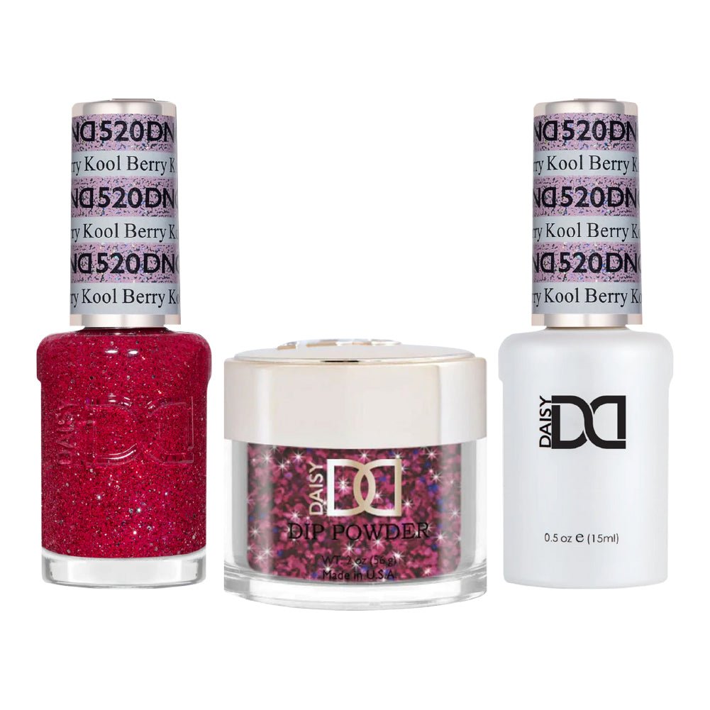 DND 3 in 1 - Dip, Gel & Lacquer Matching - 520 Kool Berry - DTK Nail Supply