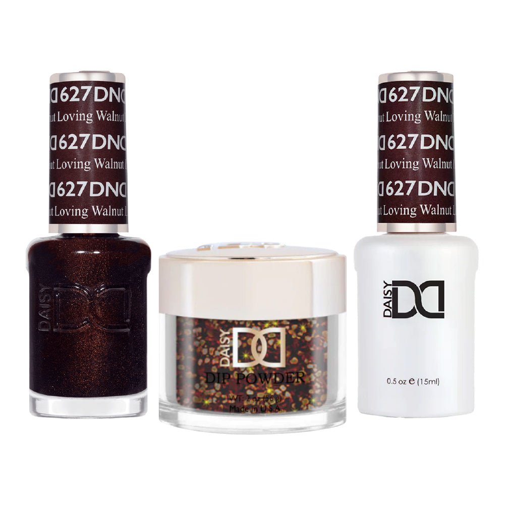 DND 3 in 1 - Dip, Gel & Lacquer Matching - 627 Loving Walnut - DTK Nail Supply