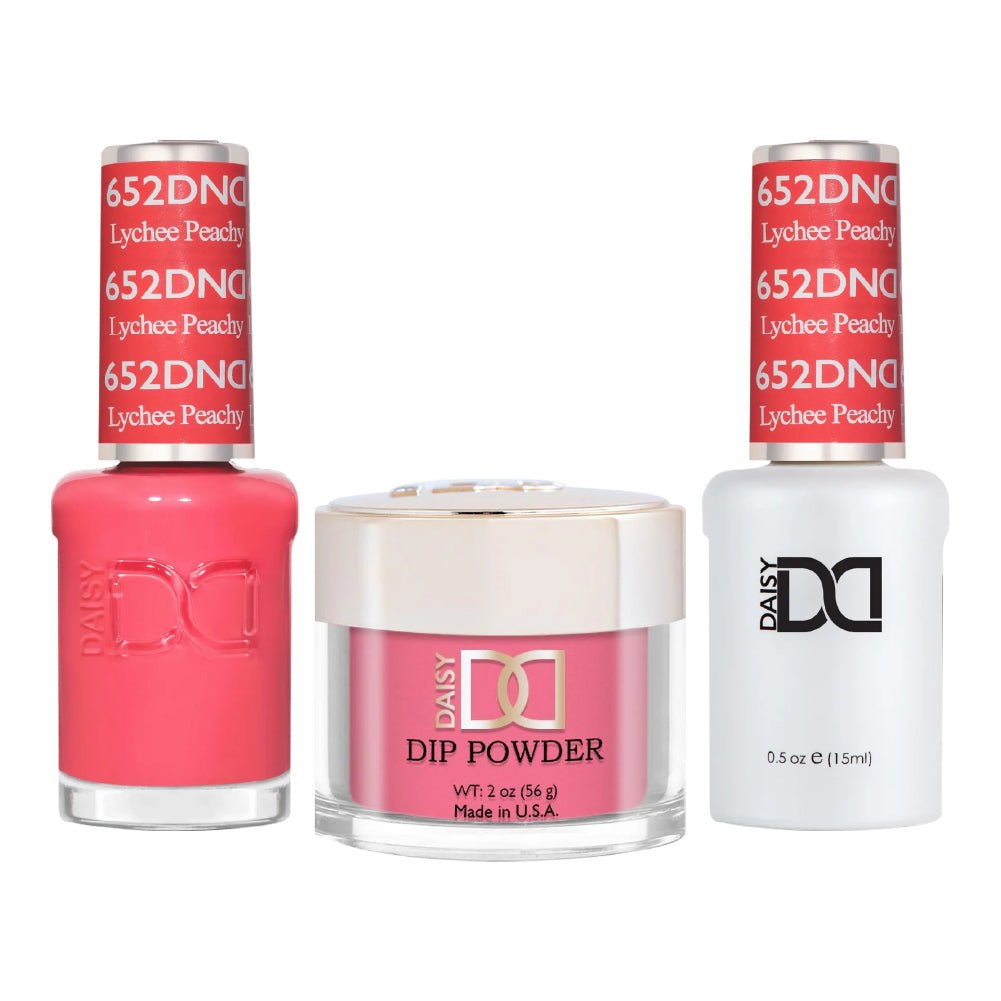 DND 3 in 1 - Dip, Gel & Lacquer Matching - 652 Lychee Peachy - DTK Nail Supply
