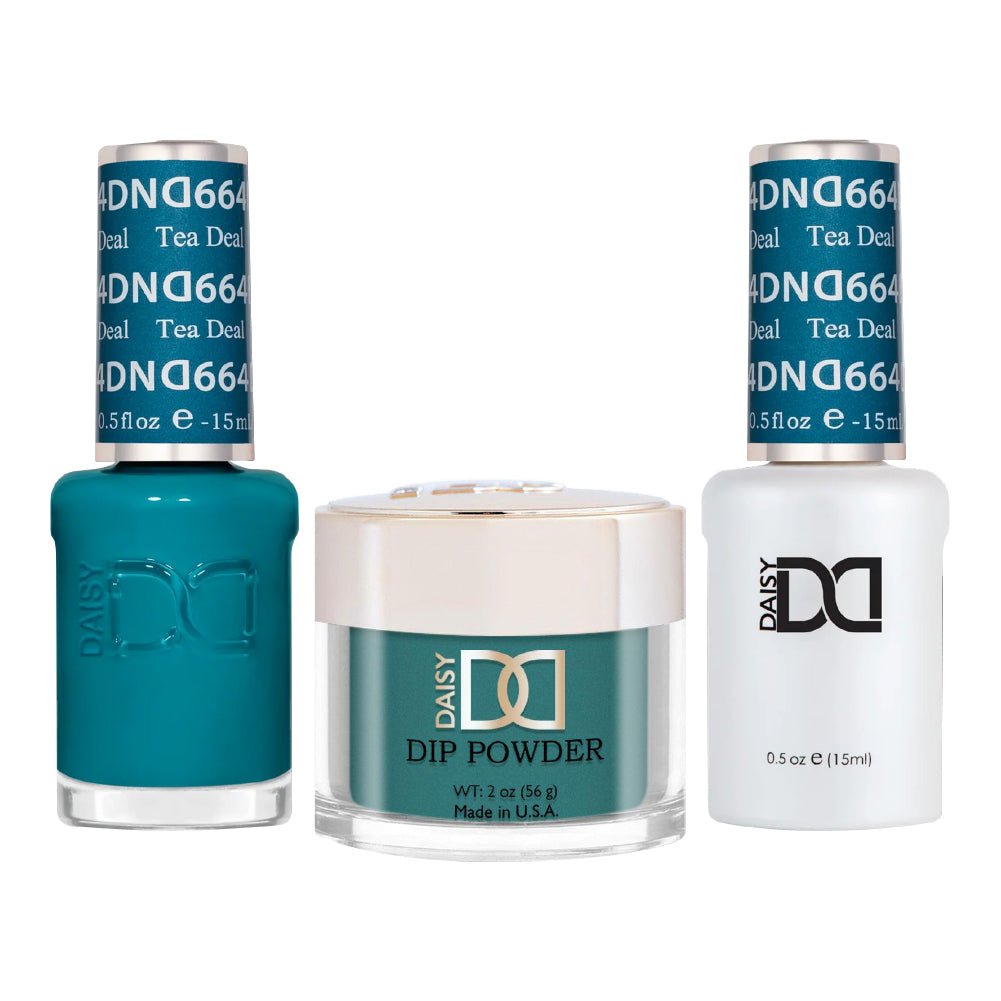 DND 3 in 1 - Dip, Gel & Lacquer Matching - 664 Teal Deal - DTK Nail Supply