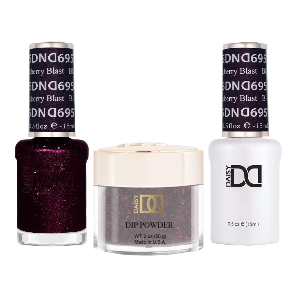 DND 3 in 1 - Dip, Gel & Lacquer Matching - 695 Blackberry Blast - DTK Nail Supply