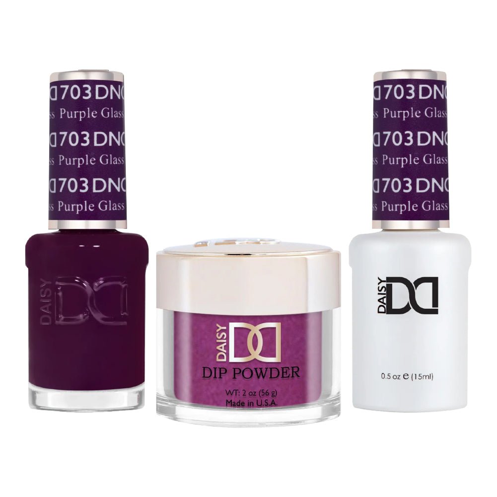 DND 3 in 1 - Dip, Gel & Lacquer Matching - 703 Purple Glass - DTK Nail Supply