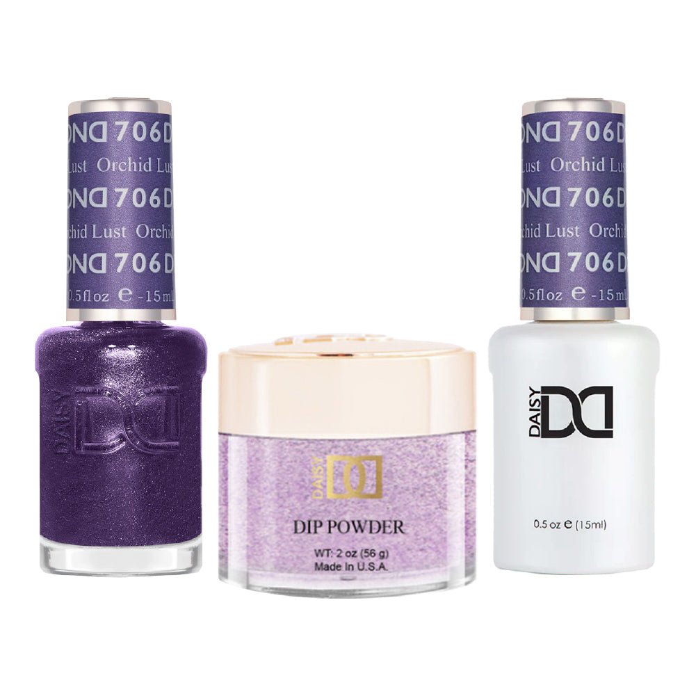 DND 3 in 1 - Dip, Gel & Lacquer Matching - 706 Orchid Lust - DTK Nail Supply