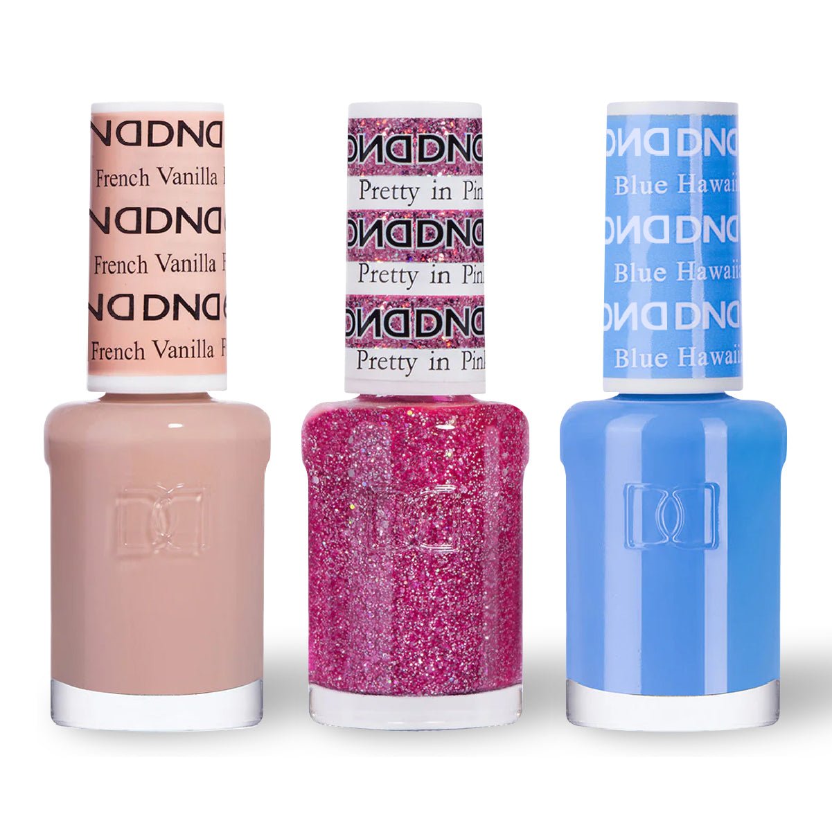 DND 3 Nail Lacquer - Set 12 - NUDE, GLITTER & BLUE - DTK Nail Supply