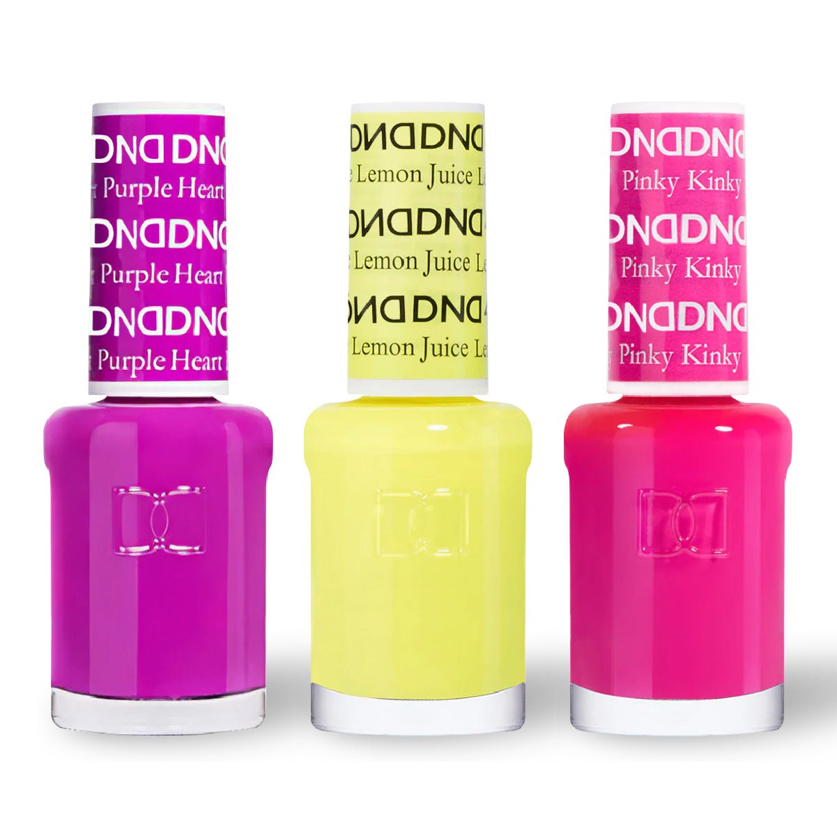 DND 3 Nail Lacquer - Set 4 - PURPLE, YELLOW & PINK - DTK Nail Supply