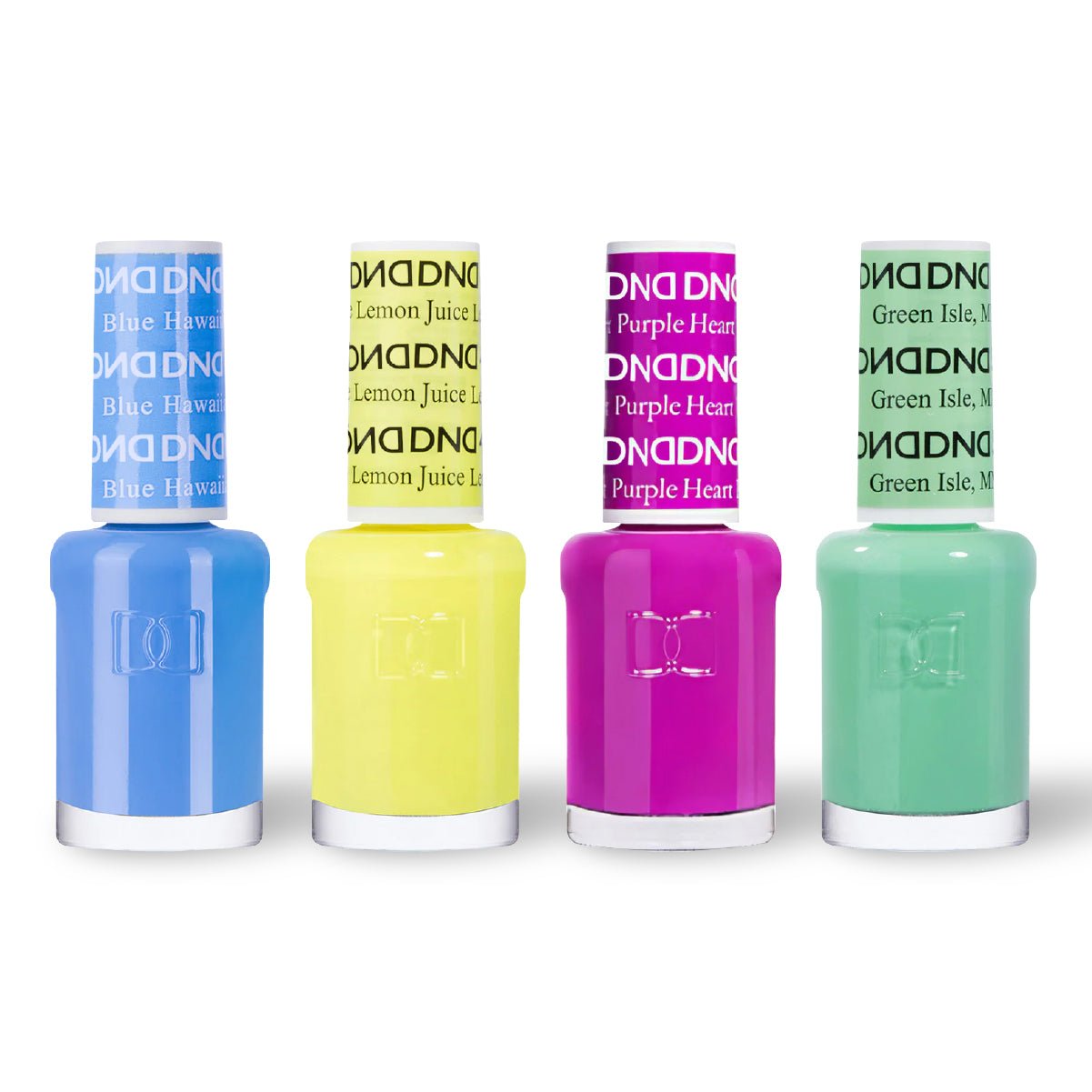 DND 4 Nail Lacquer - Set 10 - BLUE, YELLOW, PURPLE & GREEN - DTK Nail Supply