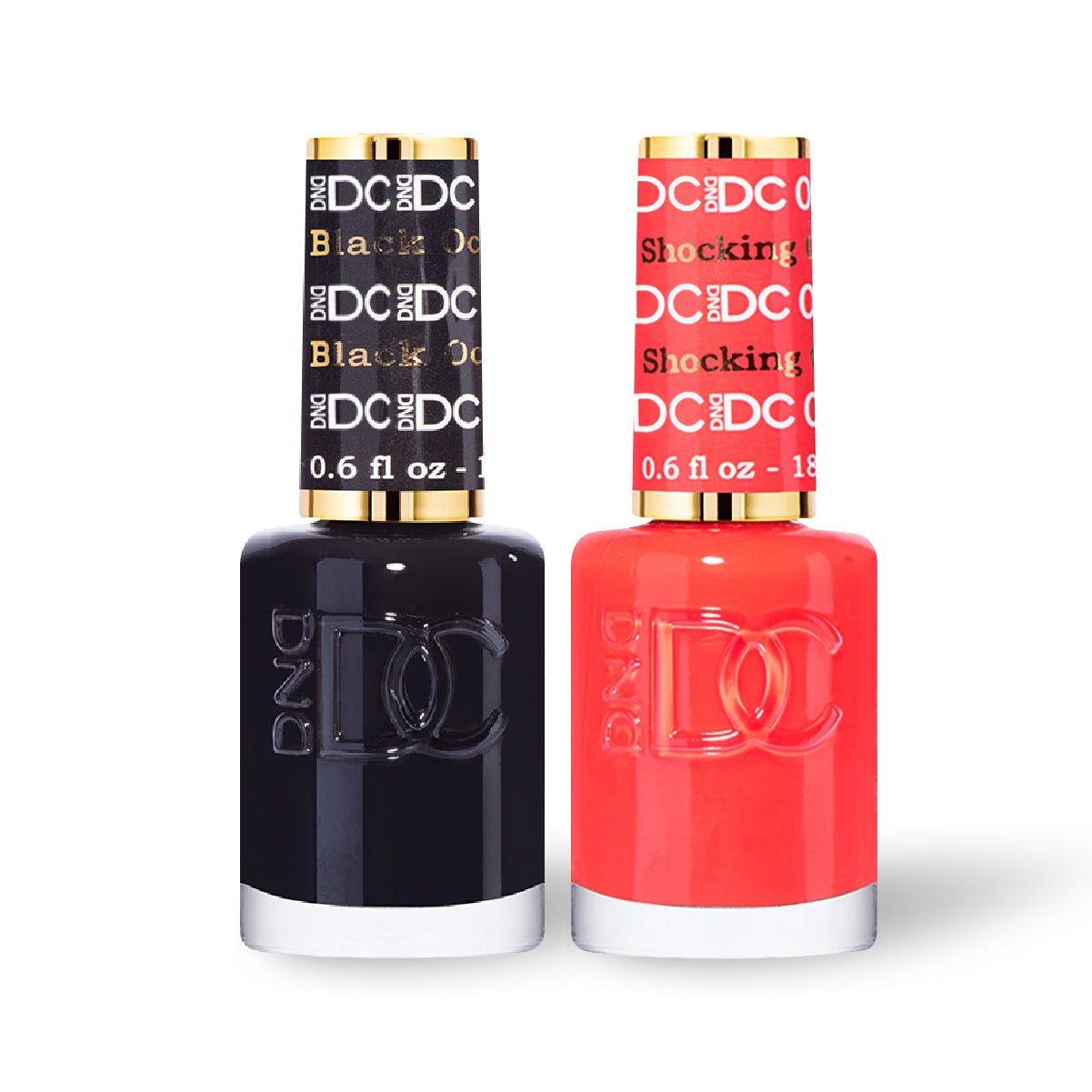 DND DC 2 Nail Lacquer - Set 10 - BLACK & RED - DTK Nail Supply