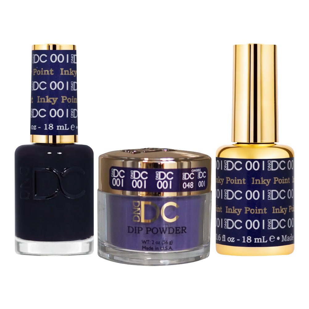 DND DC 3 in 1 - Dip, Gel & Lacquer Matching - 001 Inky Point - DTK Nail Supply