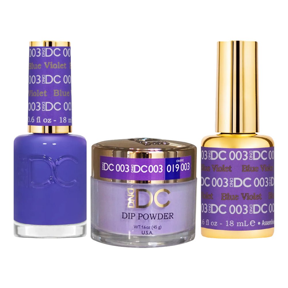DND DC 3 in 1 - Dip, Gel & Lacquer Matching - 003 Blue Violet - DTK Nail Supply