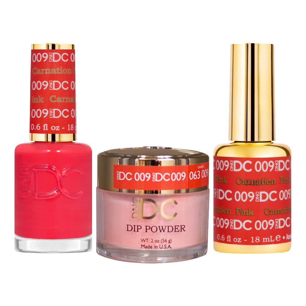 DND DC 3 in 1 - Dip, Gel & Lacquer Matching - 009 Carnation Pink - DTK Nail Supply