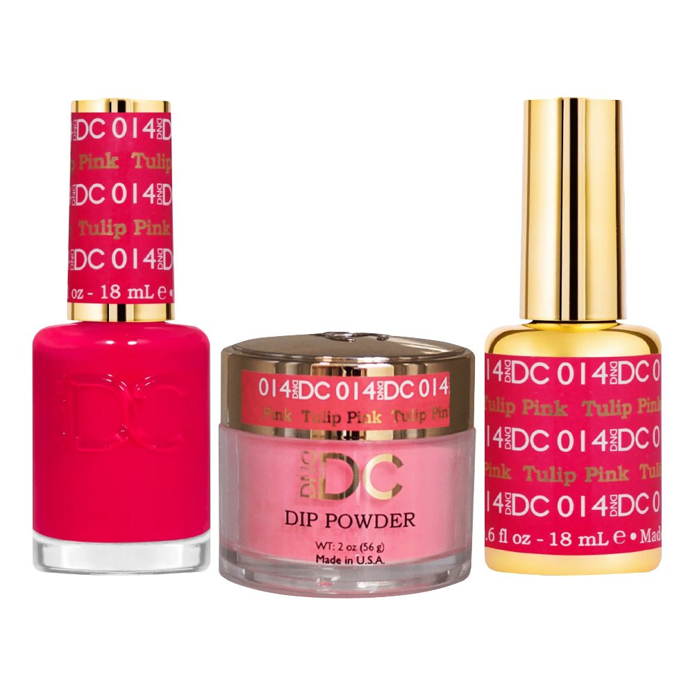 DND DC 3 in 1 - Dip, Gel & Lacquer Matching - 014 Tulip Pink - DTK Nail Supply