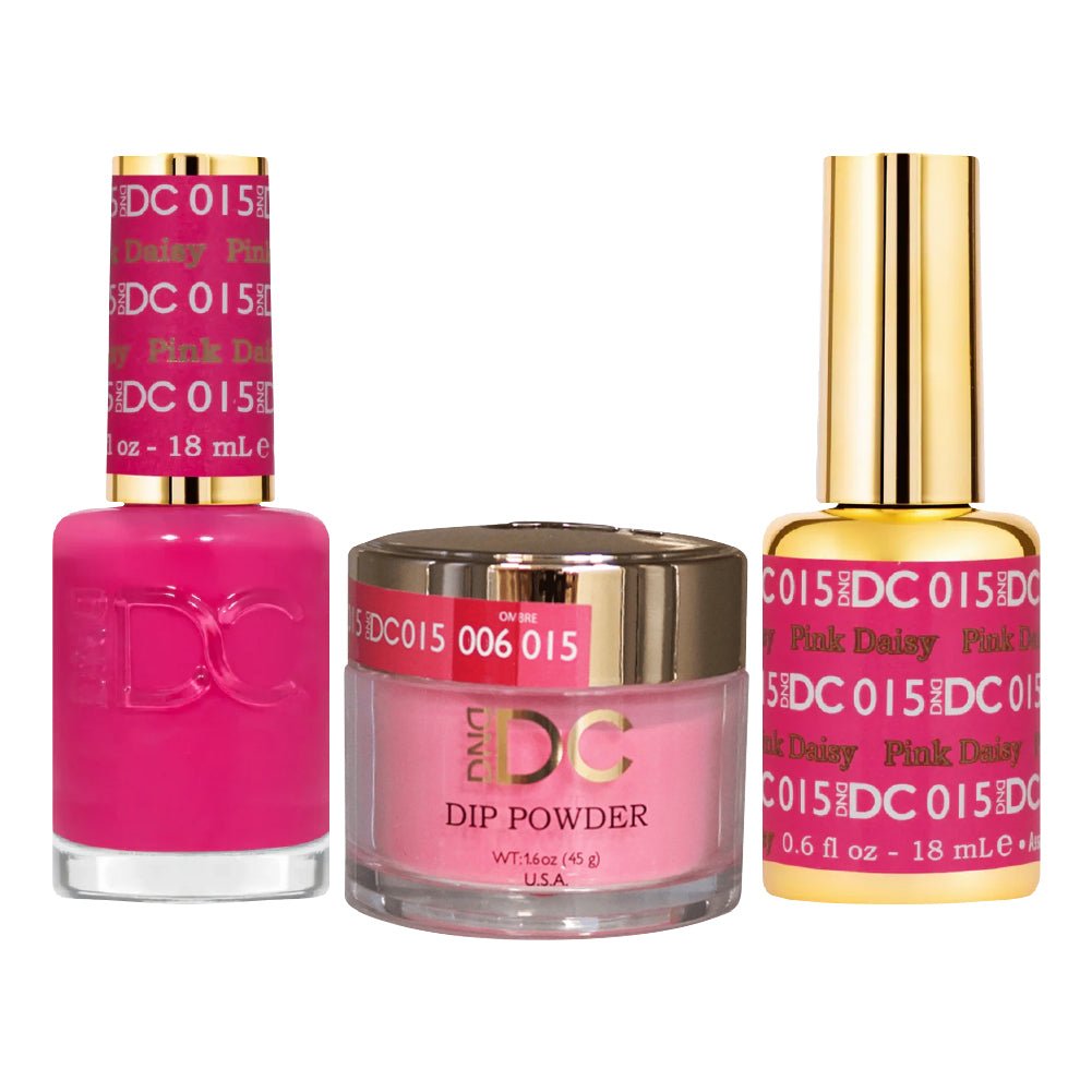 DND DC 3 in 1 - Dip, Gel & Lacquer Matching - 015 Pink Daisy - DTK Nail Supply