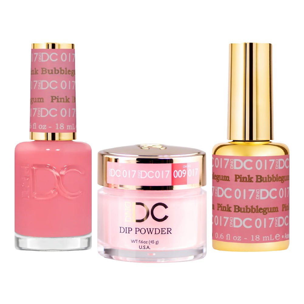 DND DC 3 in 1 - Dip, Gel & Lacquer Matching - 017 Pink Bubblegum - DTK Nail Supply