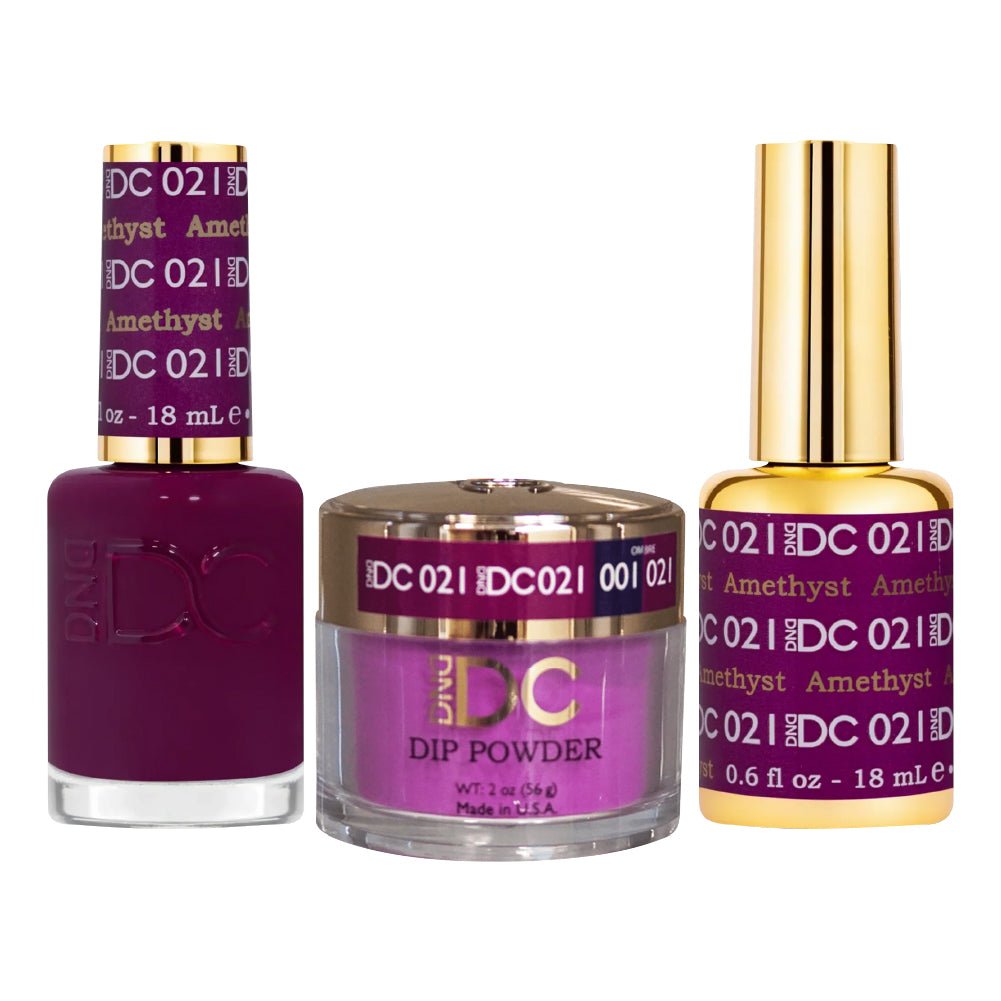 DND DC 3 in 1 - Dip, Gel & Lacquer Matching - 021 Amethyst - DTK Nail Supply