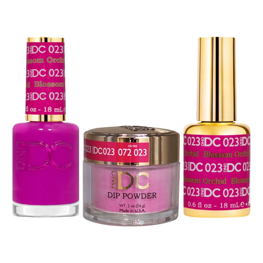 DND DC 3 in 1 - Dip, Gel & Lacquer Matching - 023 Blossom Orchid - DTK Nail Supply