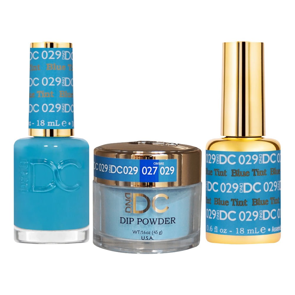 DND DC 3 in 1 - Dip, Gel & Lacquer Matching - 029 Blue Tint - DTK Nail Supply