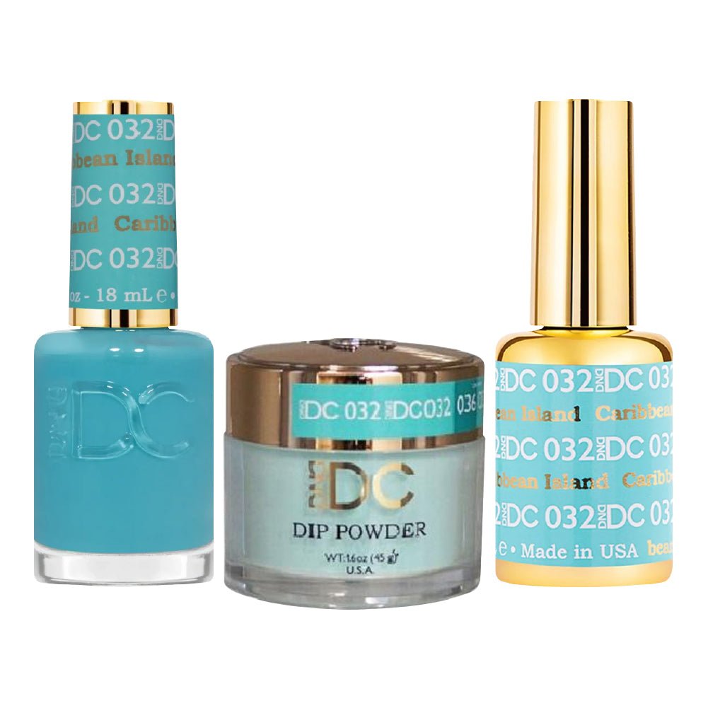 DND DC 3 in 1 - Dip, Gel & Lacquer Matching - 032 Carribean Island - DTK Nail Supply