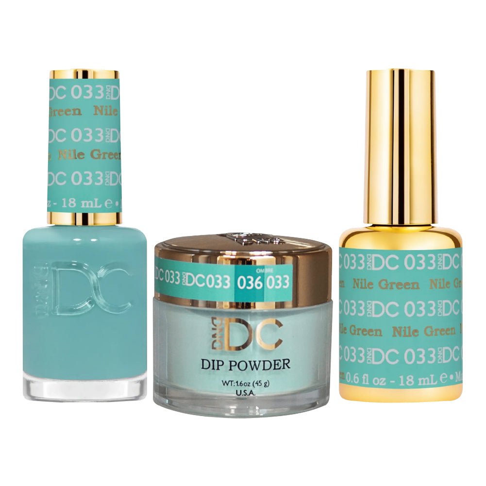 DND DC 3 in 1 - Dip, Gel & Lacquer Matching - 033 Nile Green - DTK Nail Supply