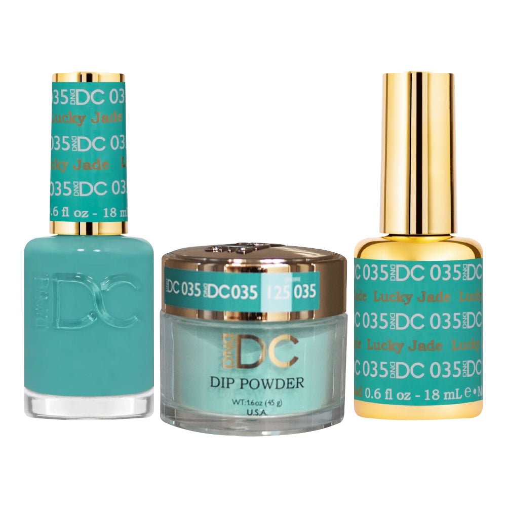 DND DC 3 in 1 - Dip, Gel & Lacquer Matching - 035 Lucky Jade - DTK Nail Supply