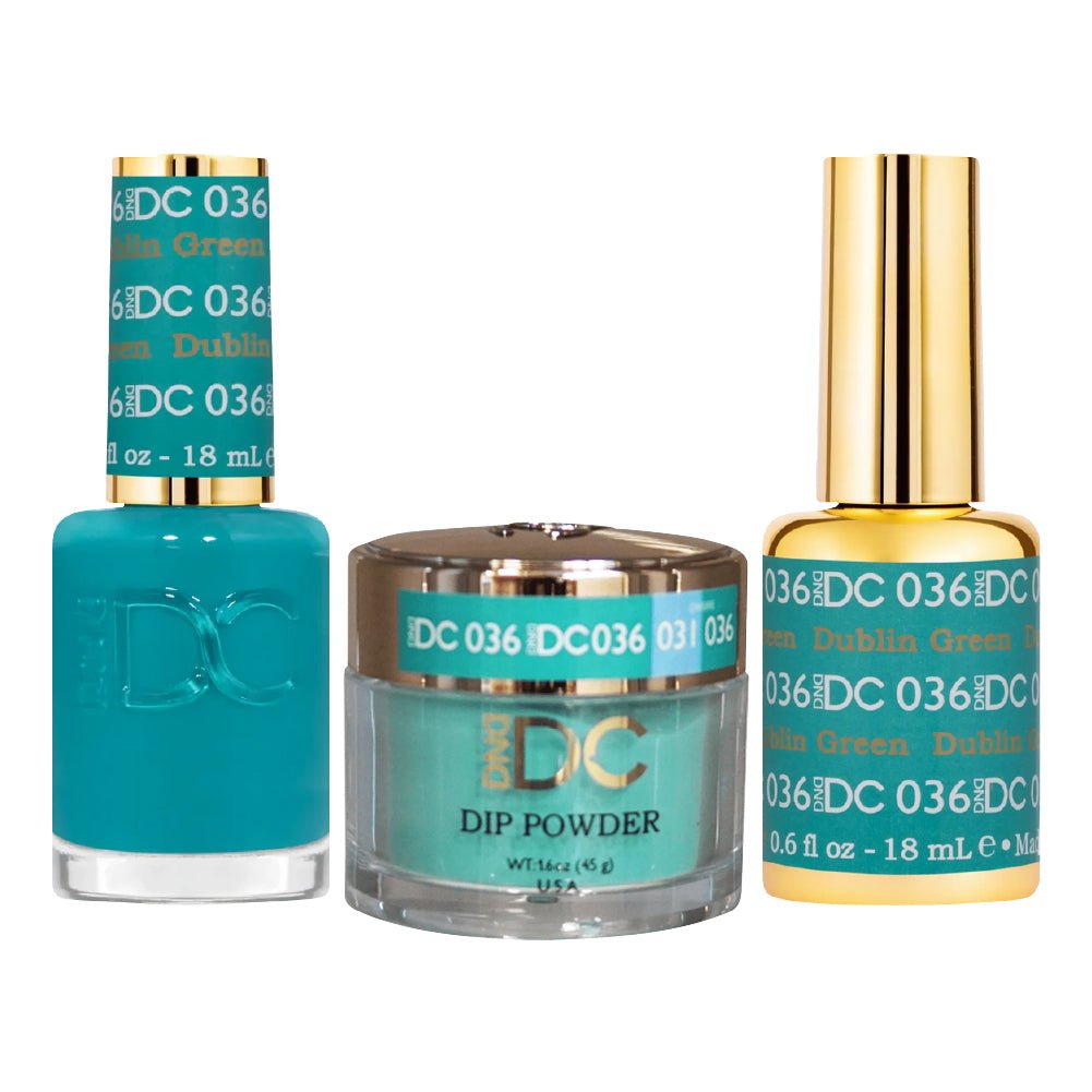DND DC 3 in 1 - Dip, Gel & Lacquer Matching - 036 Dublin Green - DTK Nail Supply