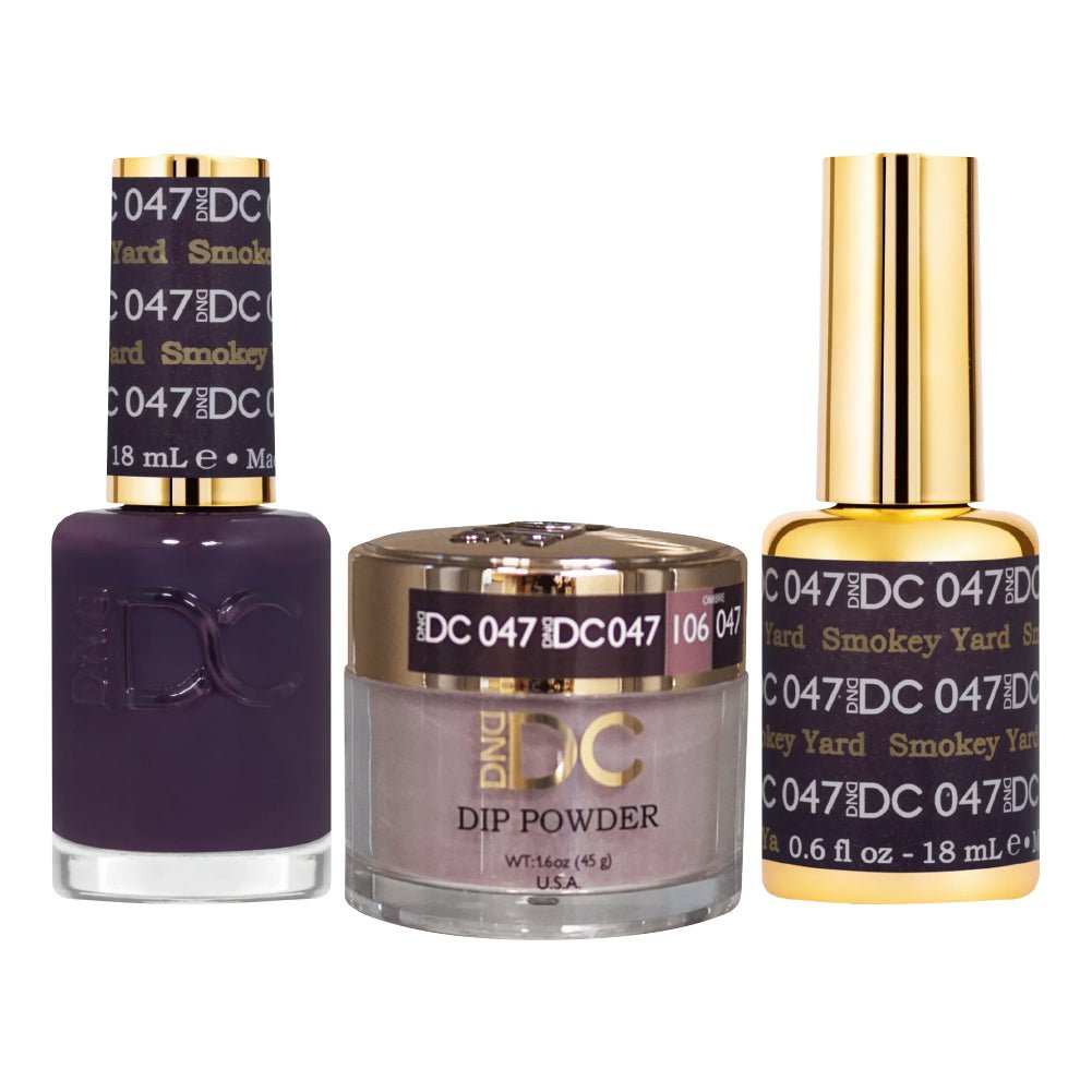 DND DC 3 in 1 - Dip, Gel & Lacquer Matching - 047 Smokey Yard - DTK Nail Supply