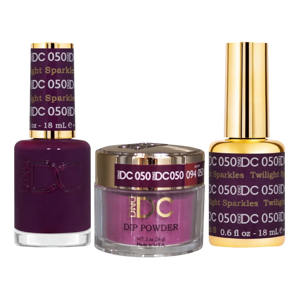 DND DC 3 in 1 - Dip, Gel & Lacquer Matching - 050 Twilight Sparkles - DTK Nail Supply