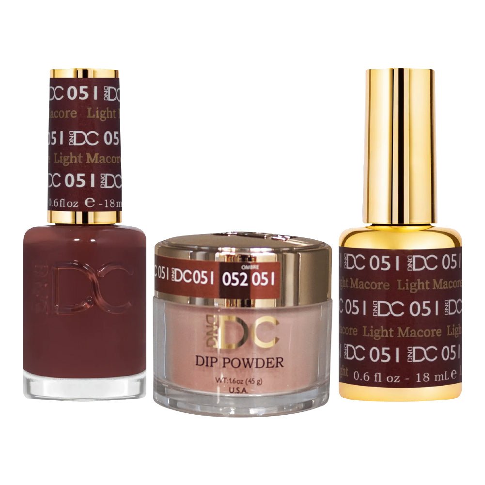 DND DC 3 in 1 - Dip, Gel & Lacquer Matching - 051 Light Macore - DTK Nail Supply