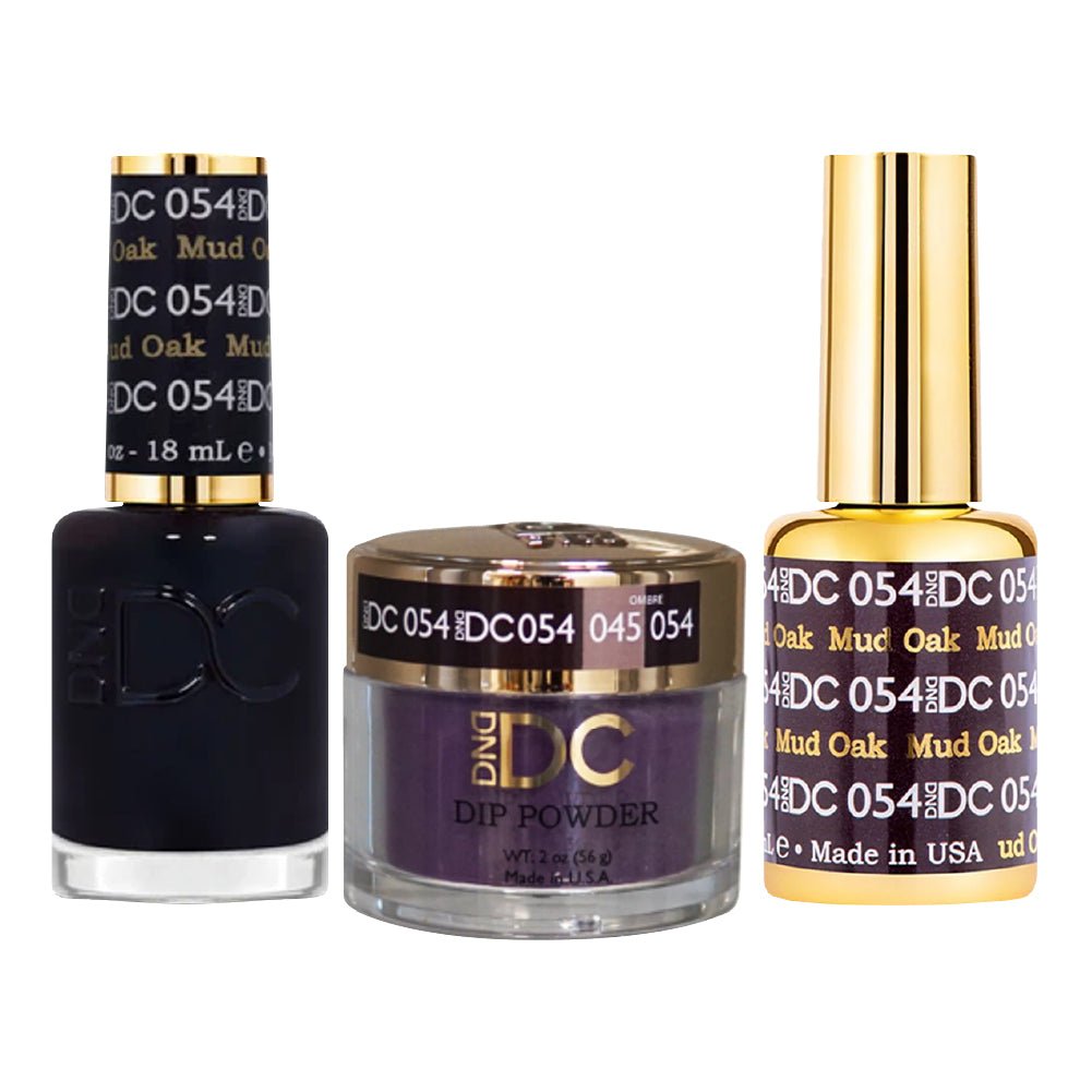DND DC 3 in 1 - Dip, Gel & Lacquer Matching - 054 Mud Oak - DTK Nail Supply