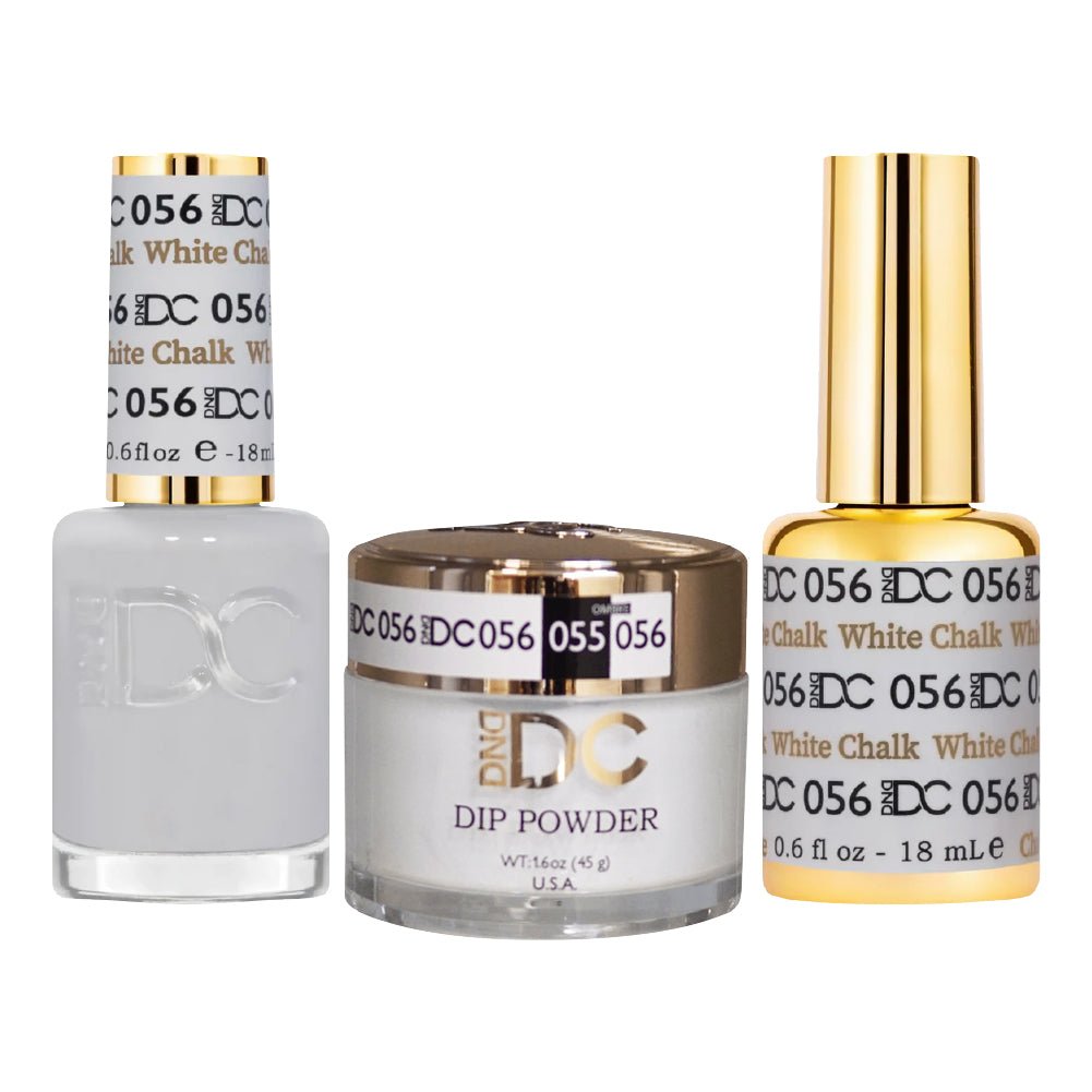 DND DC 3 in 1 - Dip, Gel & Lacquer Matching - 056 White Chalk - DTK Nail Supply