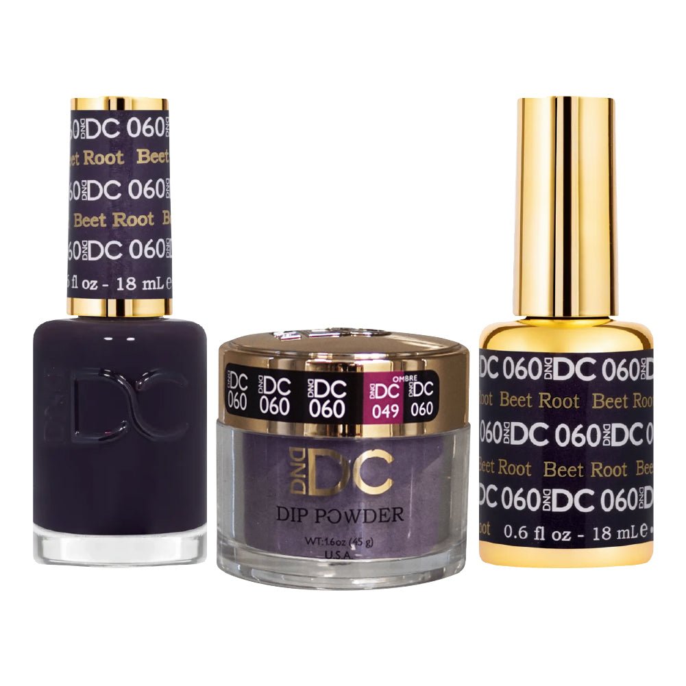 DND DC 3 in 1 - Dip, Gel & Lacquer Matching - 060 Beet Root - DTK Nail Supply