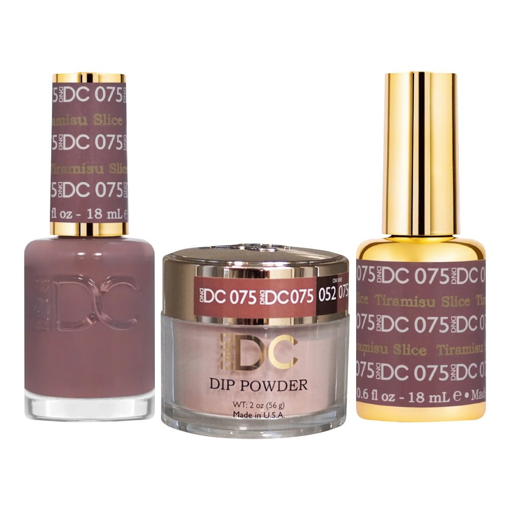 DND DC 3 in 1 - Dip, Gel & Lacquer Matching - 075 Tiramisu Slice - DTK Nail Supply