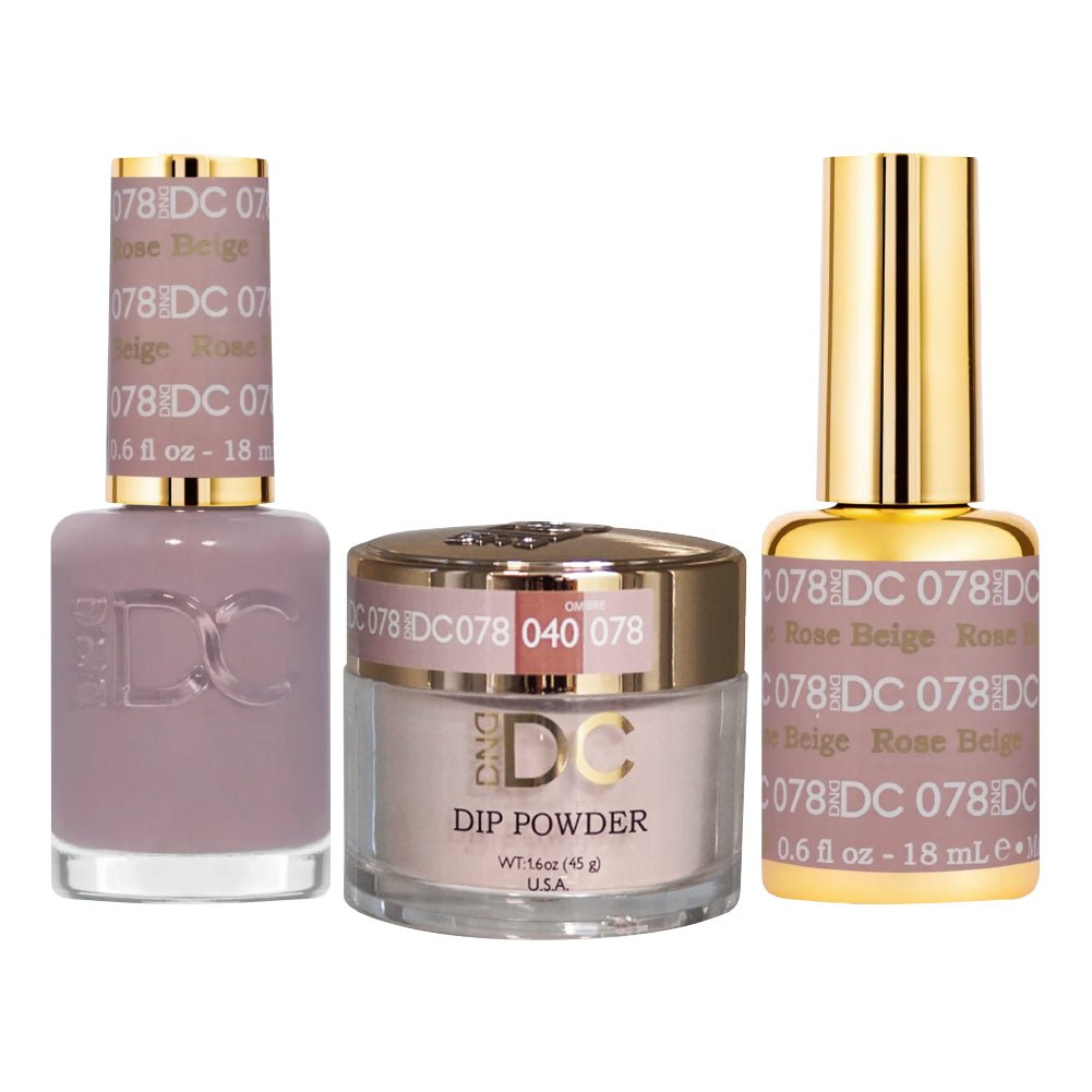 DND DC 3 in 1 - Dip, Gel & Lacquer Matching - 078 Rose Beige - DTK Nail Supply