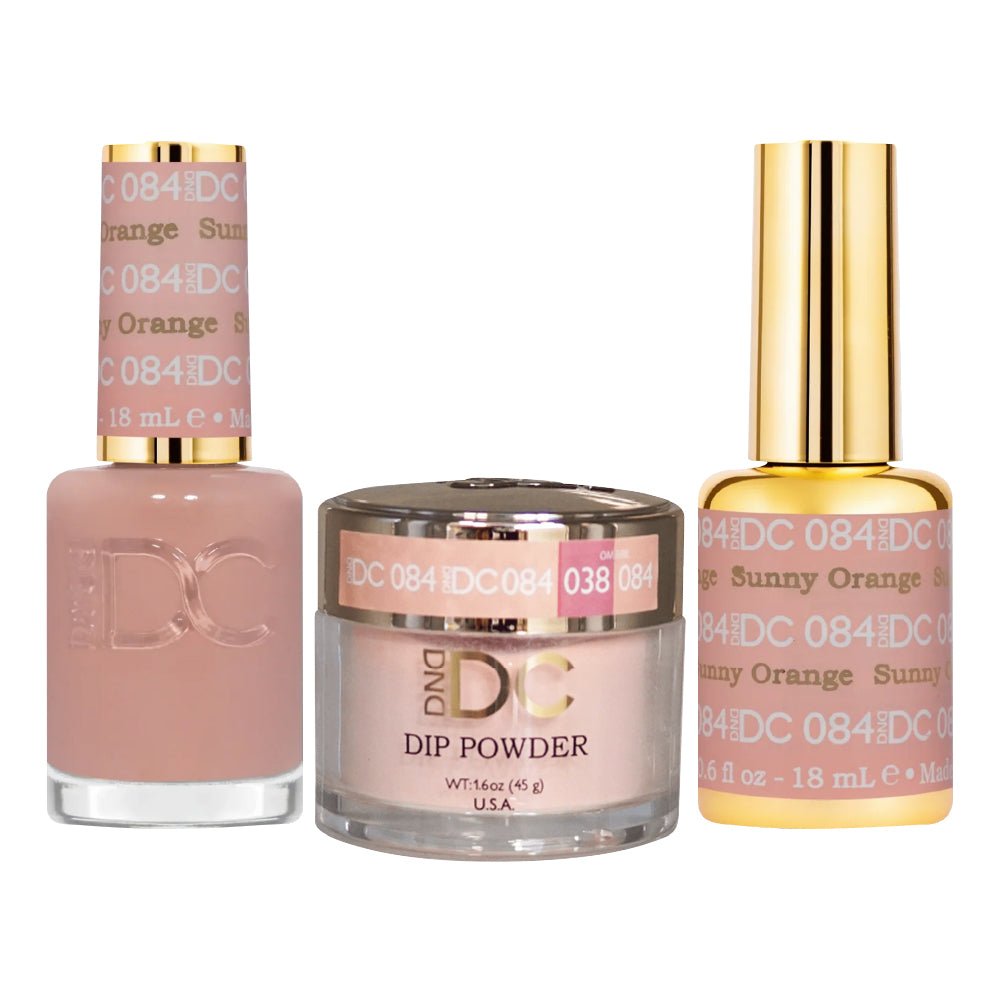 DND DC 3 in 1 - Dip, Gel & Lacquer Matching - 084 Sunny Orange - DTK Nail Supply