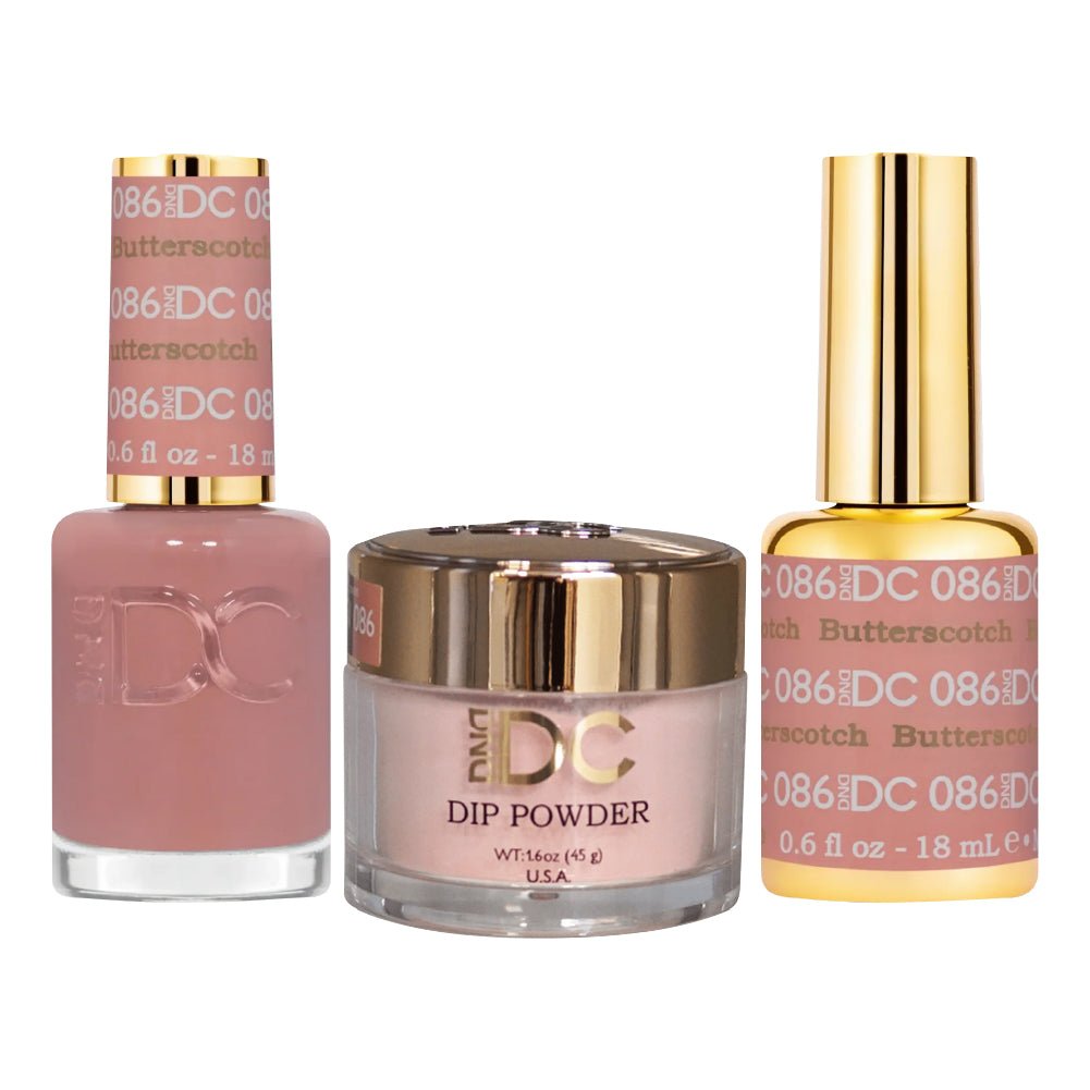 DND DC 3 in 1 - Dip, Gel & Lacquer Matching - 086 Butterscotch - DTK Nail Supply