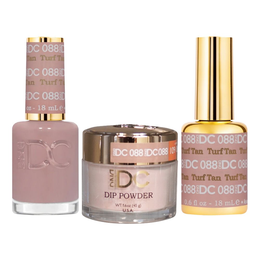 DND DC 3 in 1 - Dip, Gel & Lacquer Matching - 088 Turf Tan - DTK Nail Supply