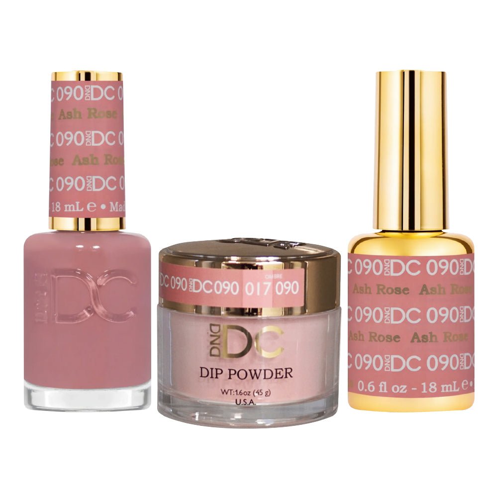 DND DC 3 in 1 - Dip, Gel & Lacquer Matching - 090 Ash Rose - DTK Nail Supply