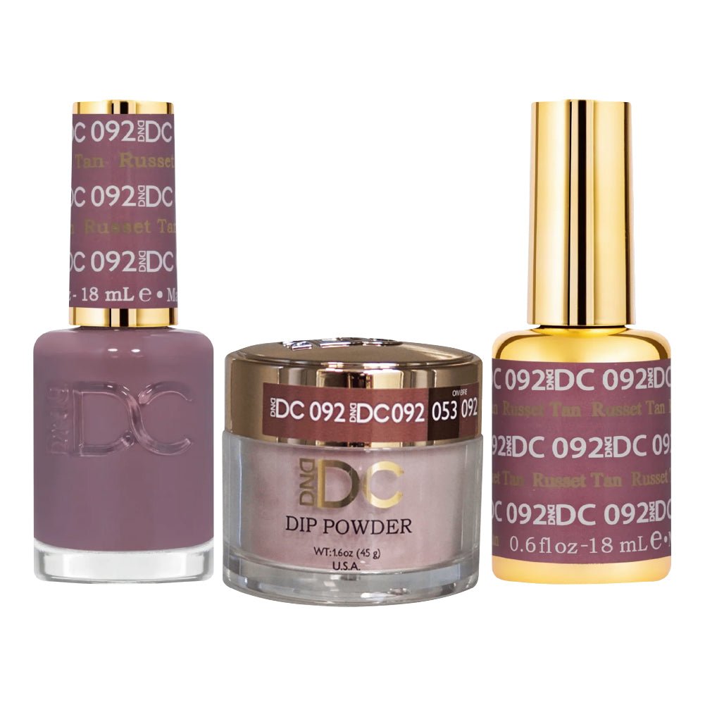 DND DC 3 in 1 - Dip, Gel & Lacquer Matching - 092 Russet Tan - DTK Nail Supply