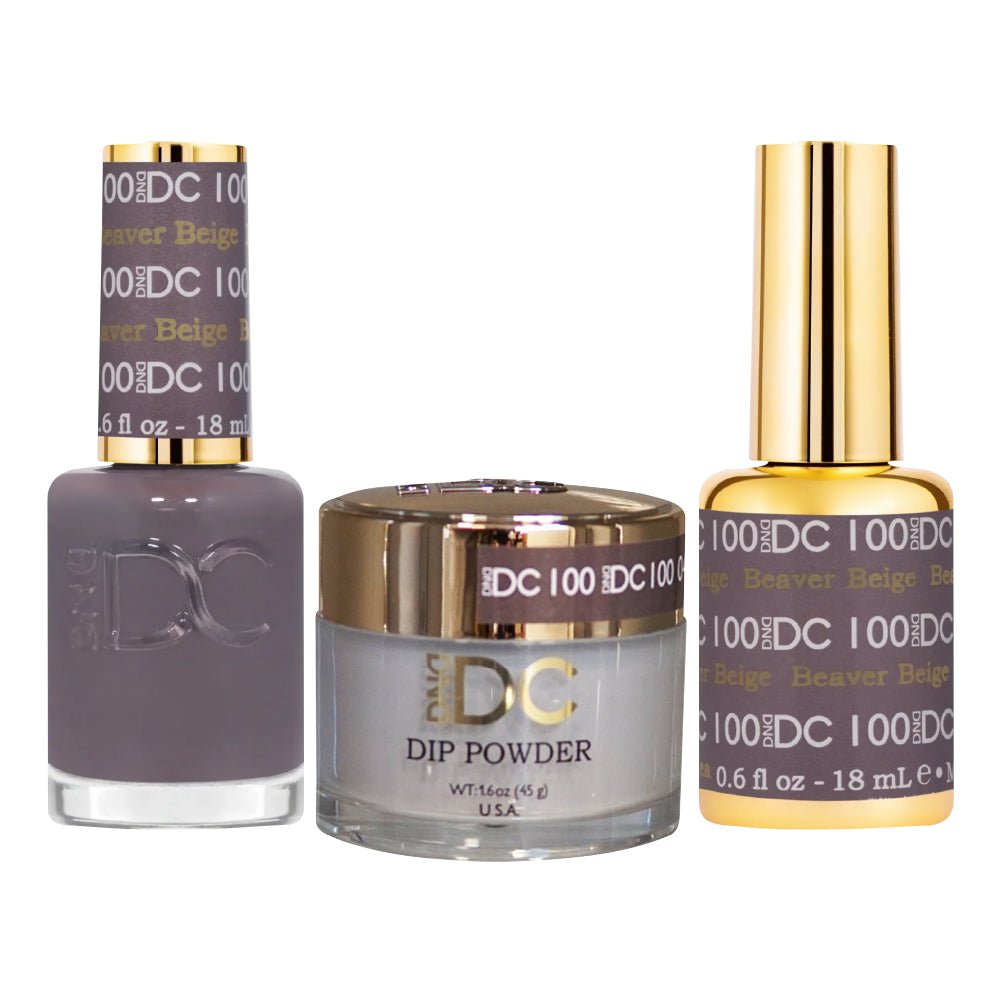 DND DC 3 in 1 - Dip, Gel & Lacquer Matching - 100 Beaver Beige - DTK Nail Supply