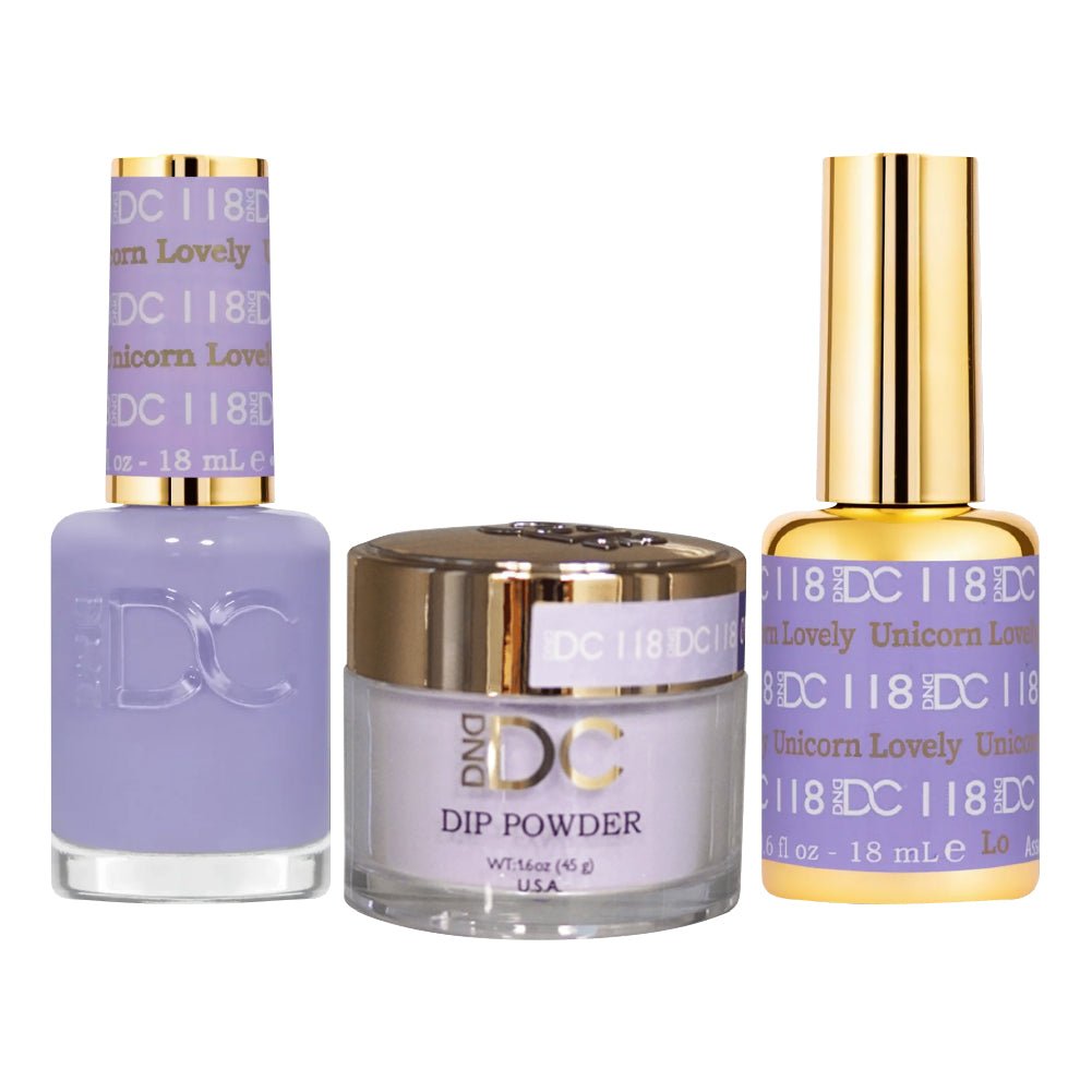 DND DC 3 in 1 - Dip, Gel & Lacquer Matching - 118 Unicorn Lovely - DTK Nail Supply