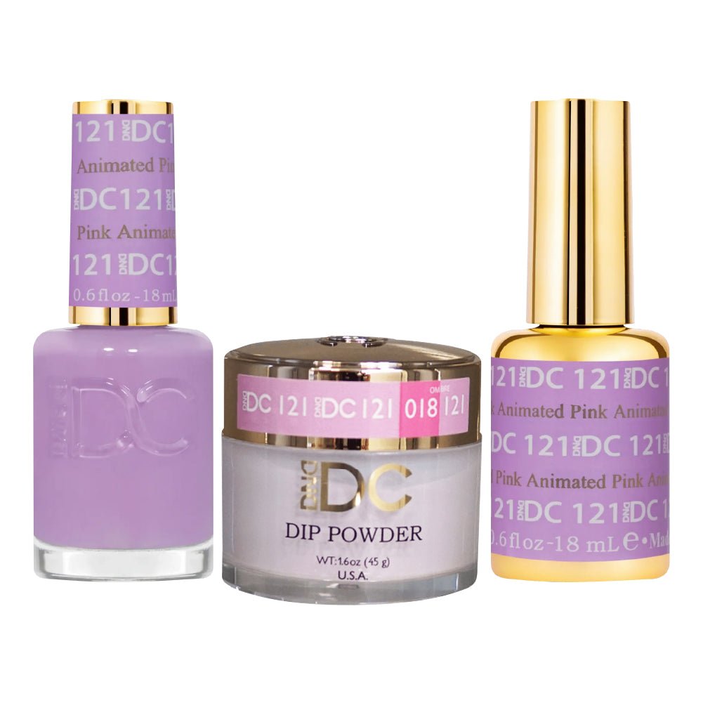 DND DC 3 in 1 - Dip, Gel & Lacquer Matching - 121 Animated Pink - DTK Nail Supply